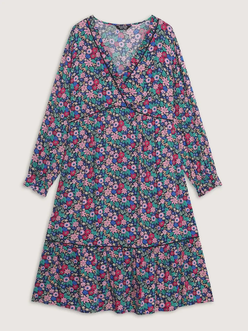 Supersoft Ribbon Floral Print Midi Dress