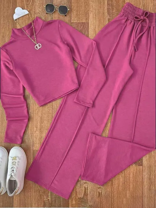 Women's 2-Piece Set: Long Sleeve Top + Pants, Spring/Fall Casual