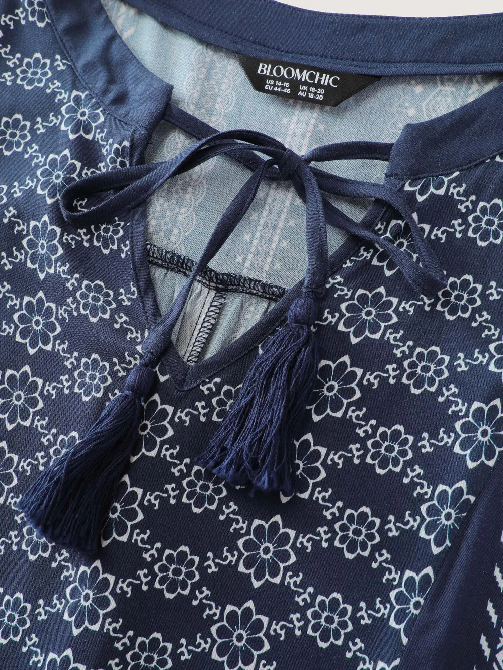 Boho Stripe Notched Collar Ties Midi Dress