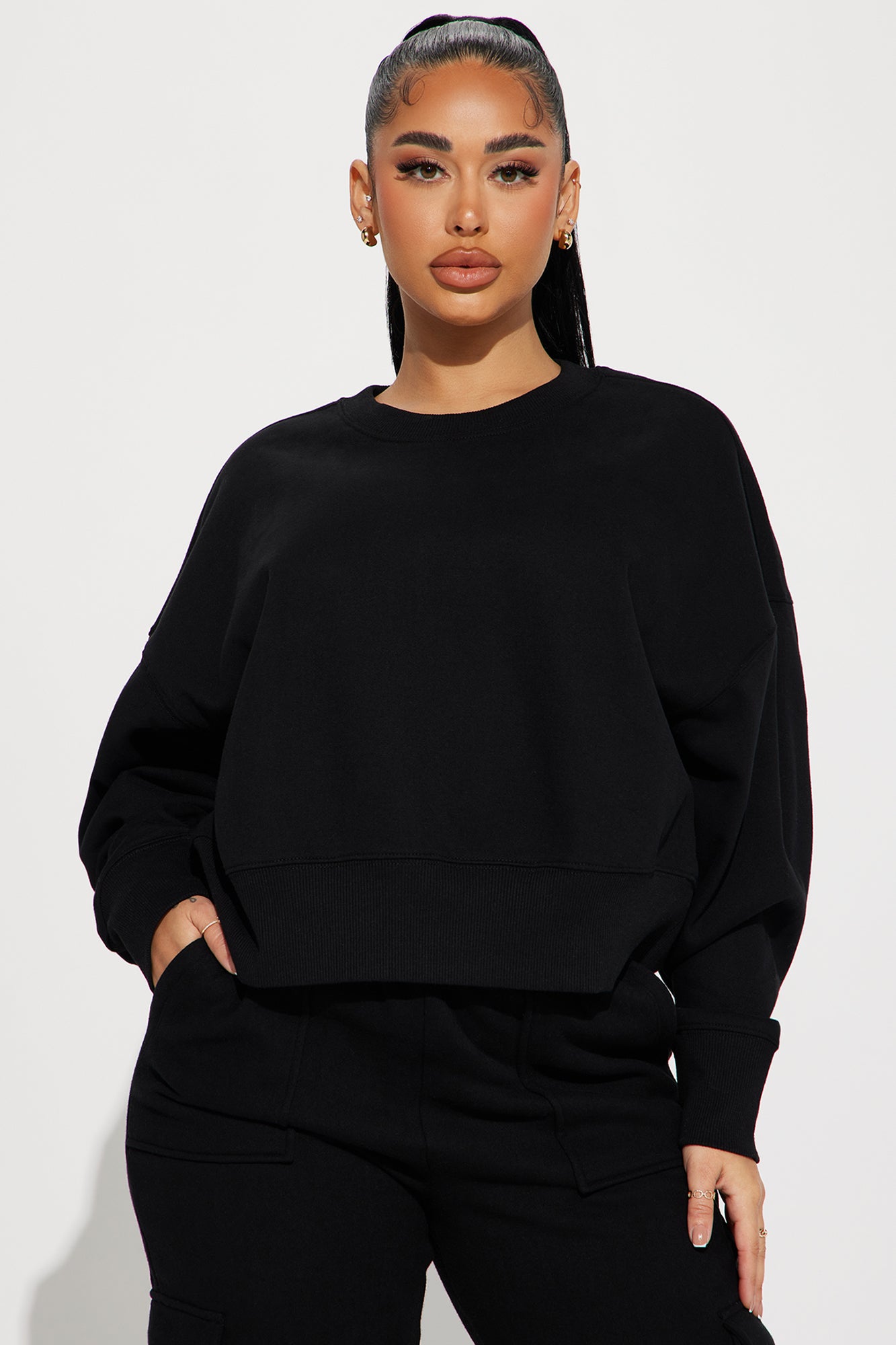 Follow Me Around Sweatsuit - Black
