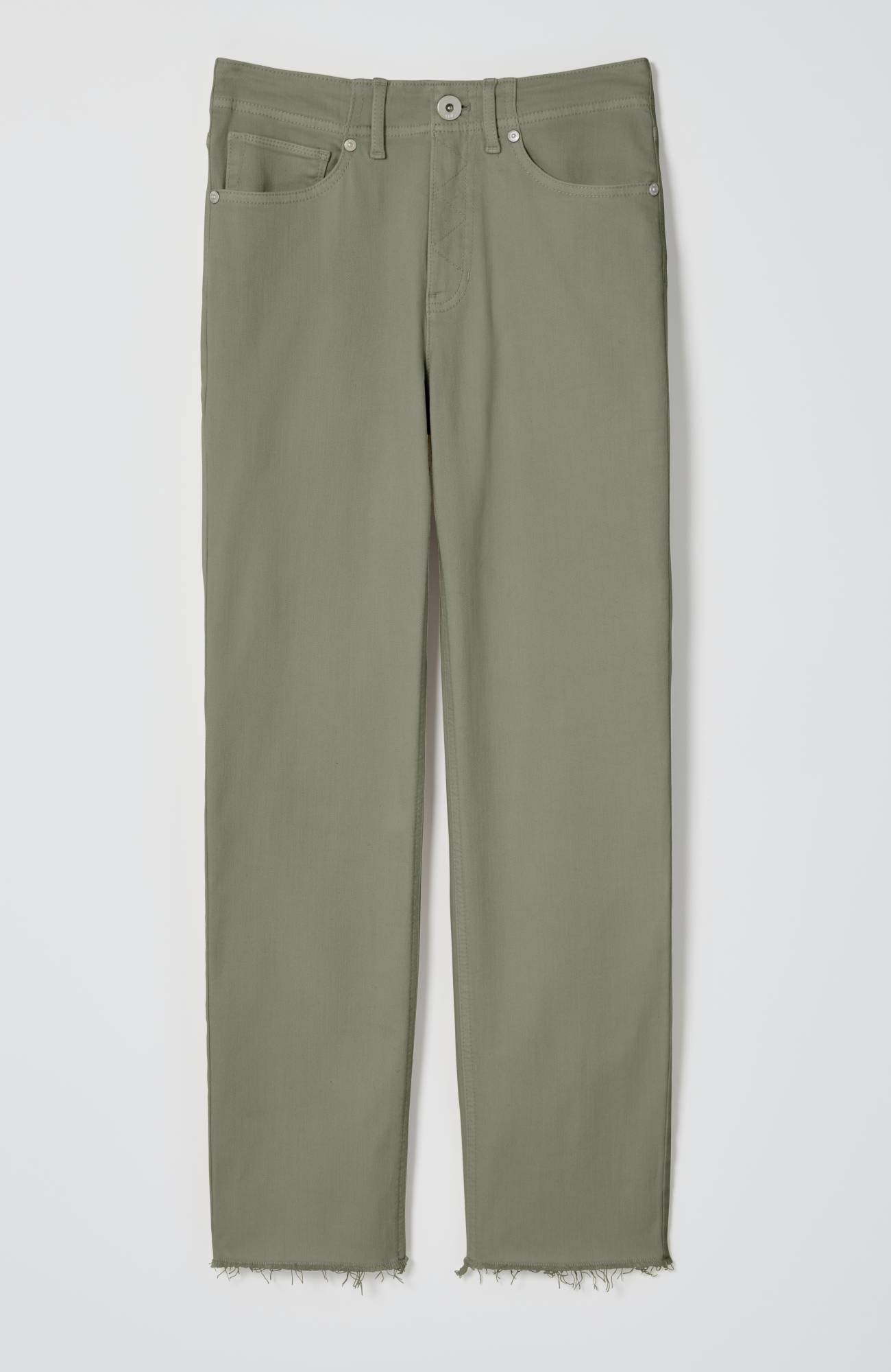 High-Rise Fringe-Hem Crops