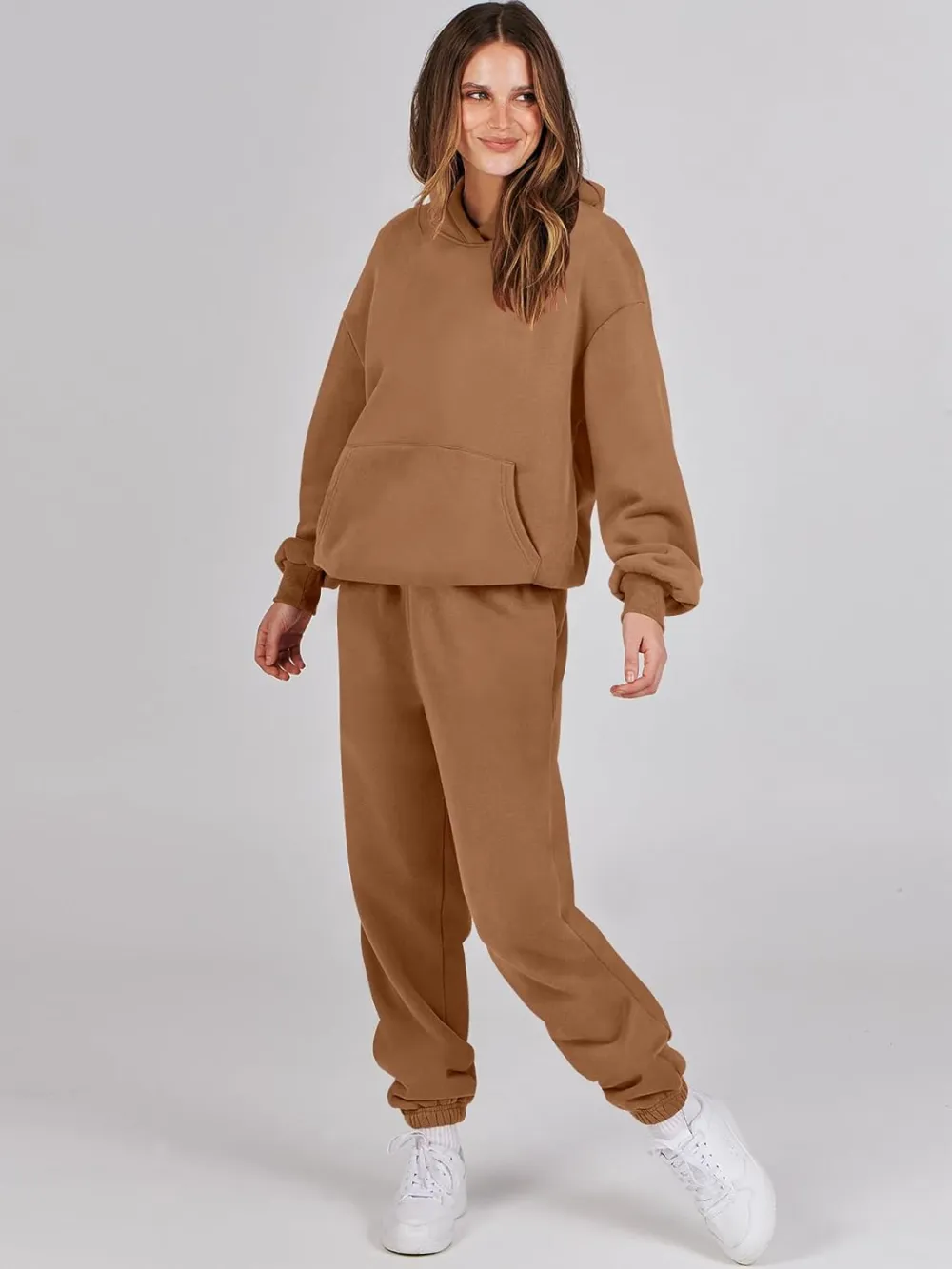 (Clearance Sale $1.99⚡) 2024 Women's Fall Oversized Casual Hoodie Two Piece Sweatshirt Jogging Pants Sweatshirt Set