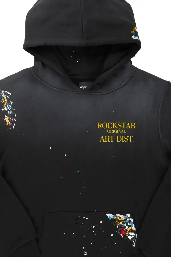 Rockstar Art Dist. Black Graphic Hoodie