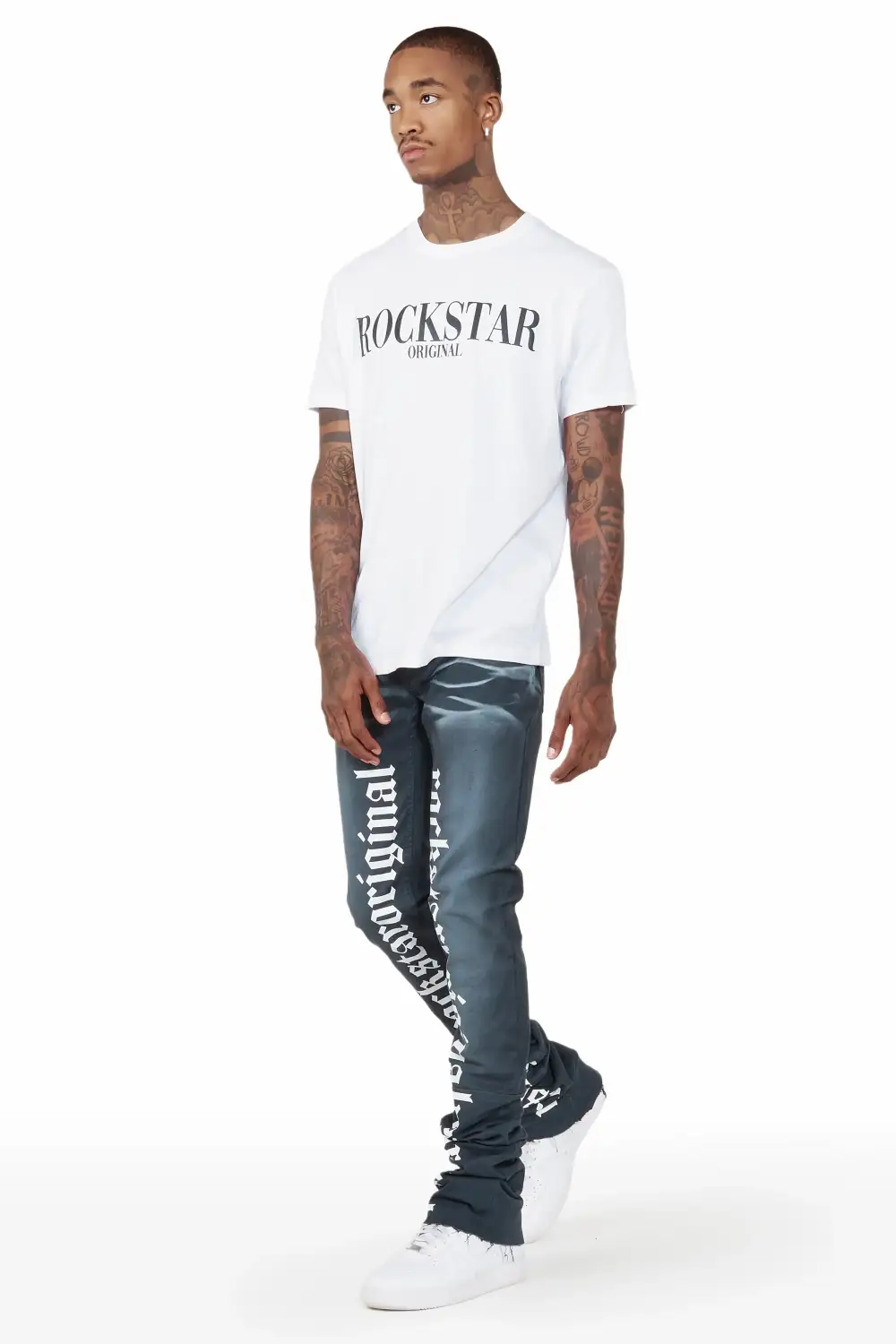 Filip Navy Super Stacked Flare Jean