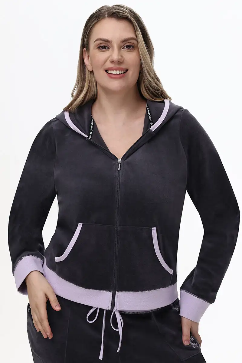 Plus-Size Sweetheart Cotton Velour Hoodie