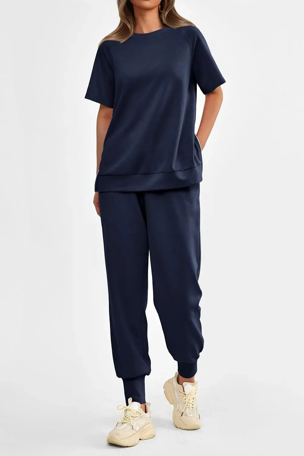 ✨Women's  2 Piece Outfit Tracksuits Casual Tops High Waisted Sweatpants Set