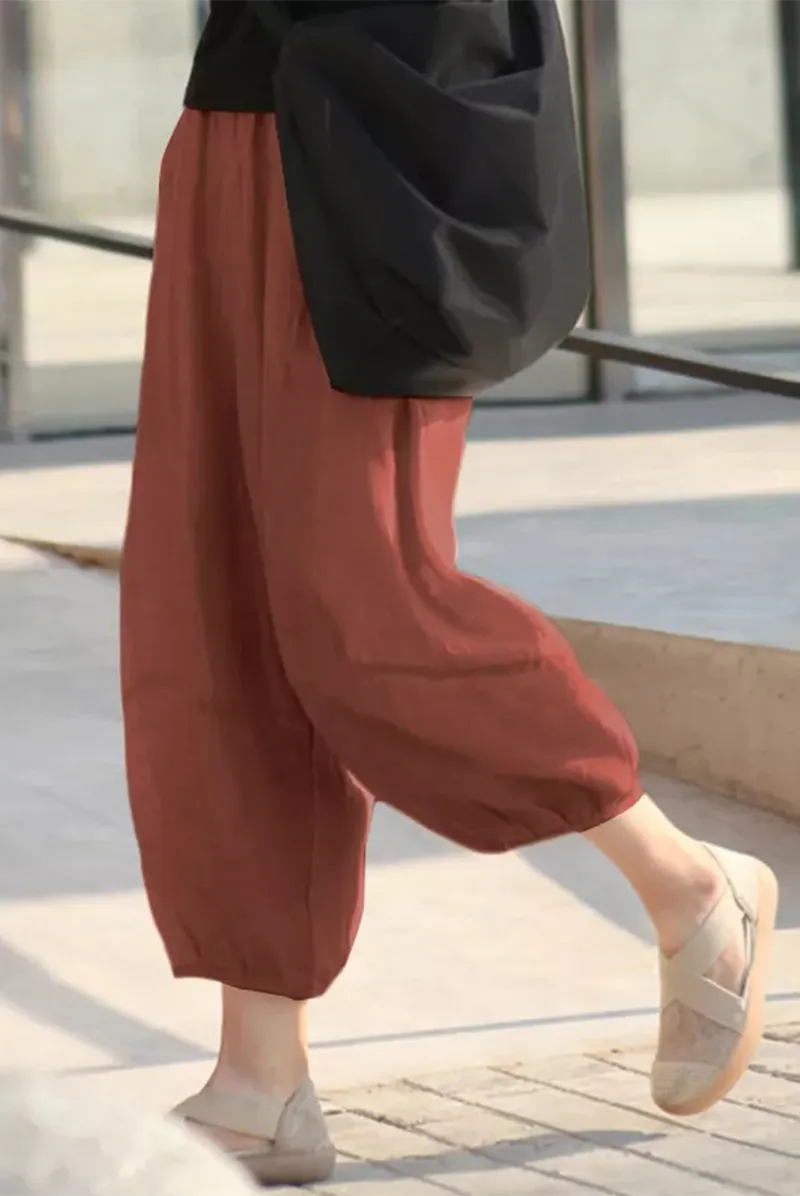 Casual Solid Patchwork Harlan Mid Waist Harlan Solid Color Bottoms