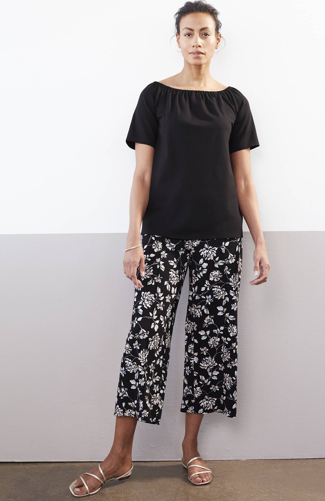 wearever double-face jersey pintucked crops