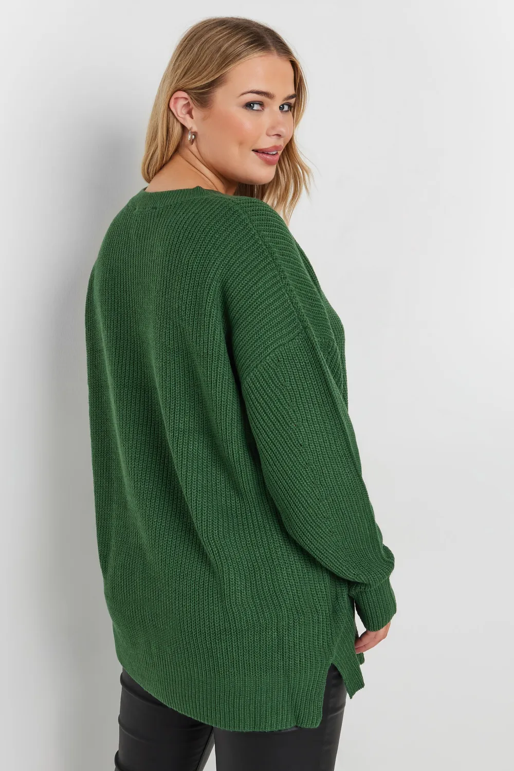 YOURS Curve Navy Blue Drop Shoulder Knitted Jumper