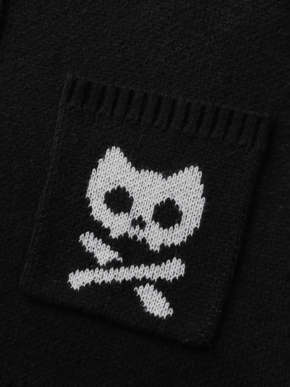 Skull Print Shawl Collar Knit Cardigan