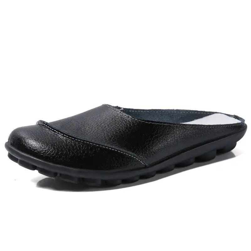 Slippers Wear Leather Soft Soles And Comfortable Flat Shoes