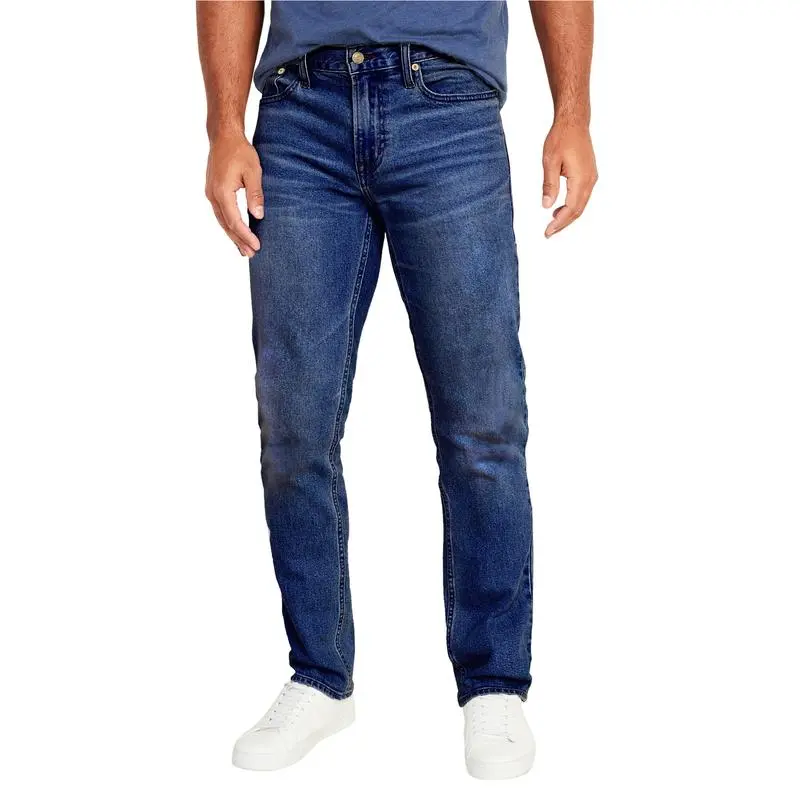 Men's Flex Stretch Slim Straight Jeans Classic Denim Menswear