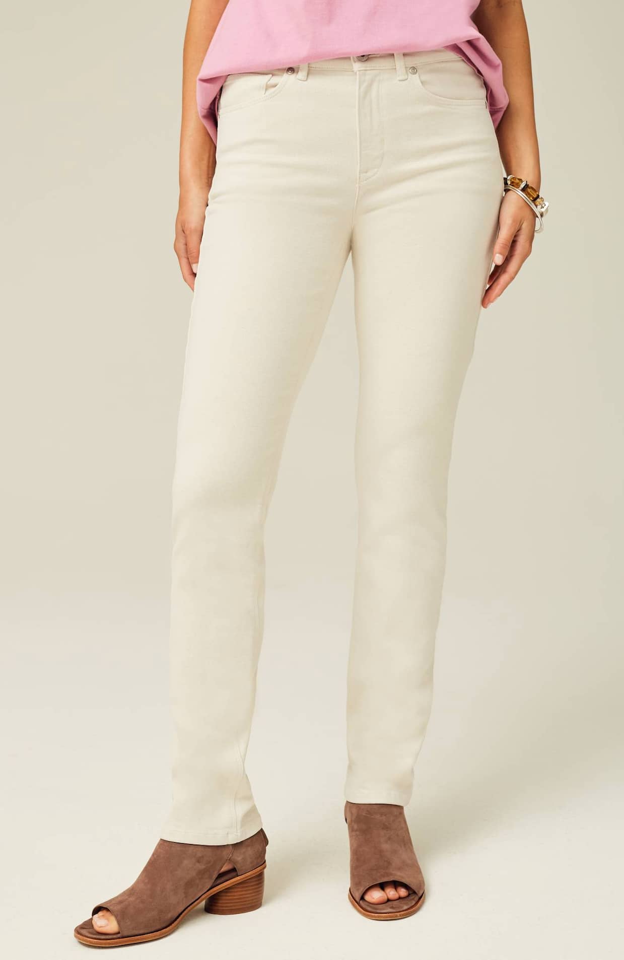 high-rise straight-leg jeans