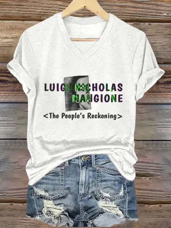 Women's The People'S Reckoning Short Sleeves V-Neck Pure Cotton T-Shirt