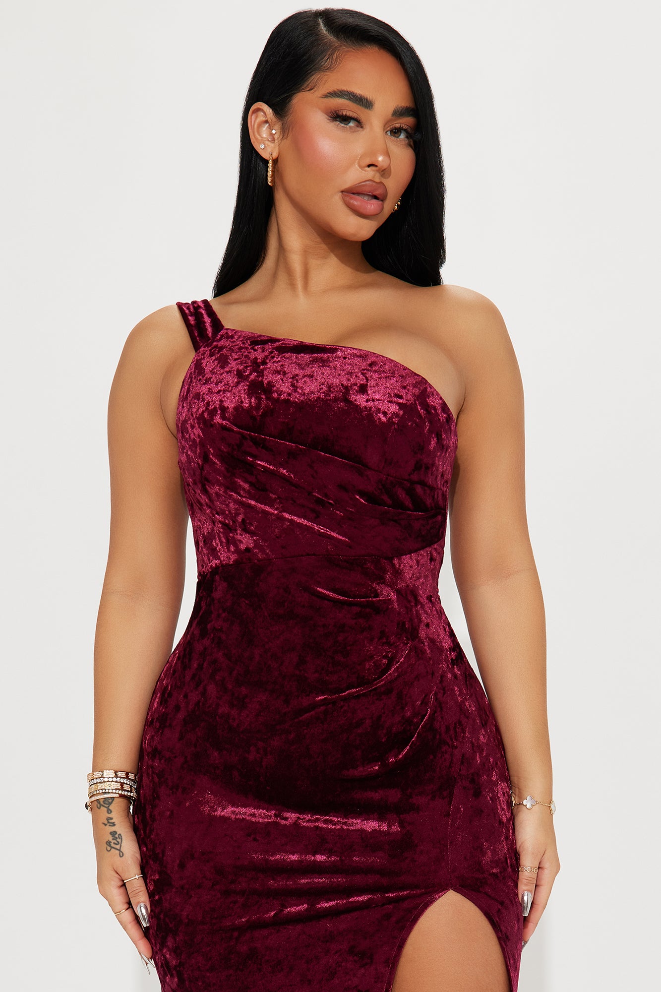 Marilynn Velvet Maxi Dress - Wine
