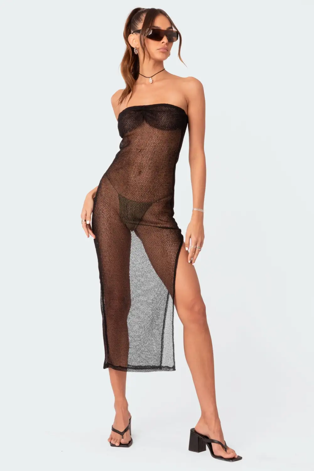 Beachside Sheer Knit Maxi Dress