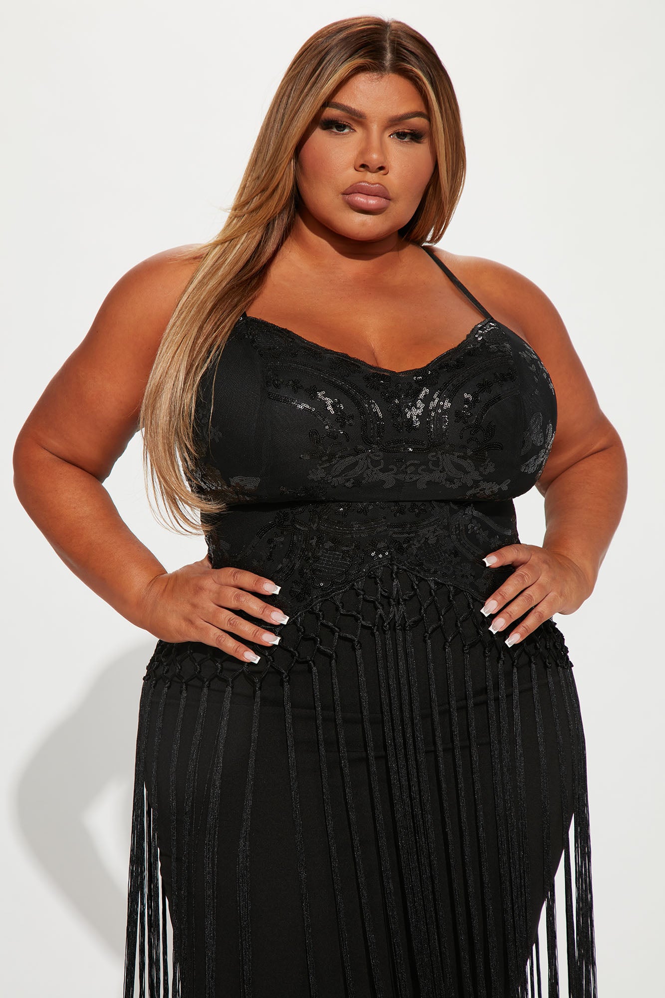 Deep In My Soul Sequin Midi Dress - Black