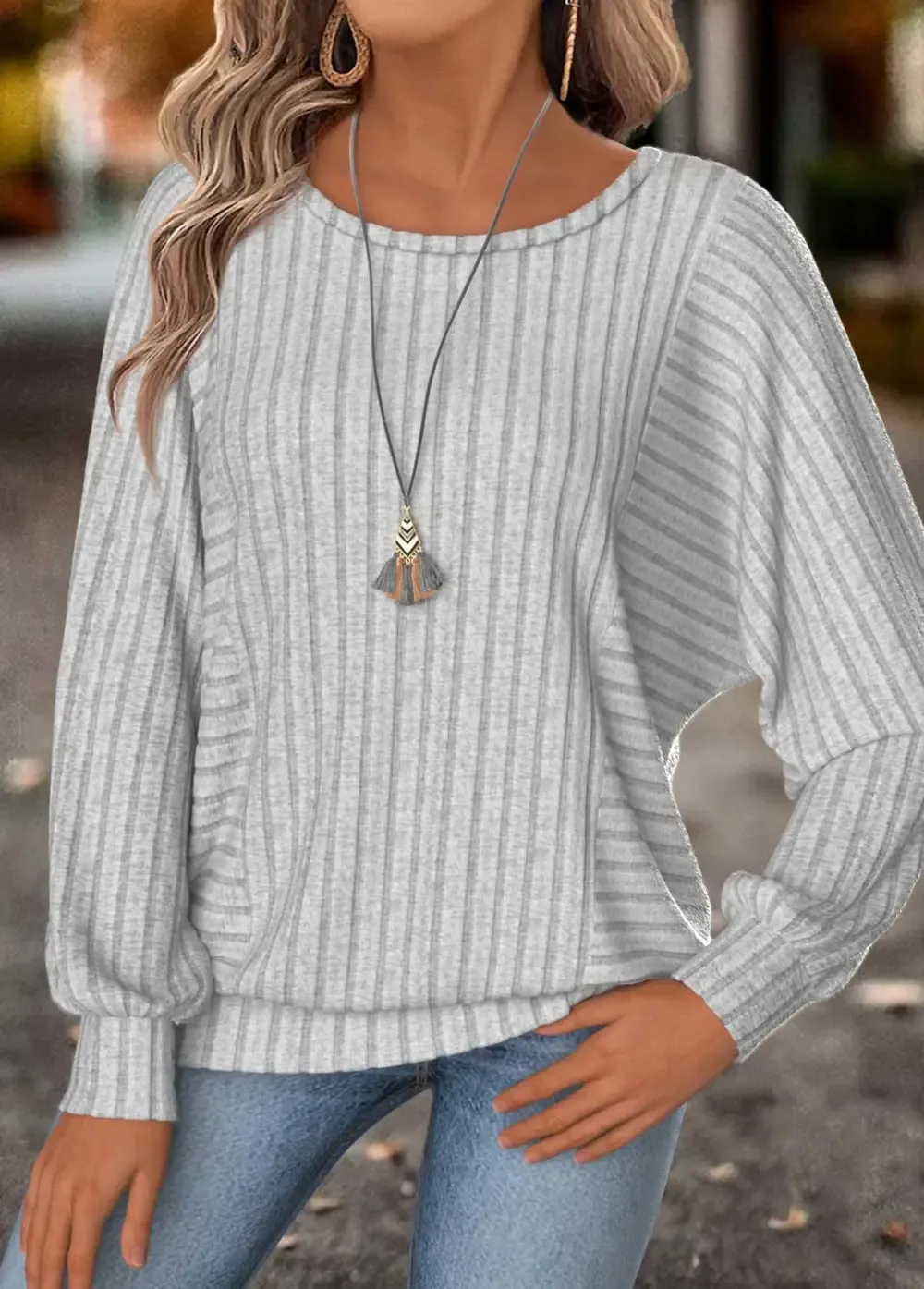 Light Grey Tummy Coverage Long Sleeve T Shirt