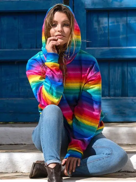 Rainbow Stripe Long Sleeve Tops