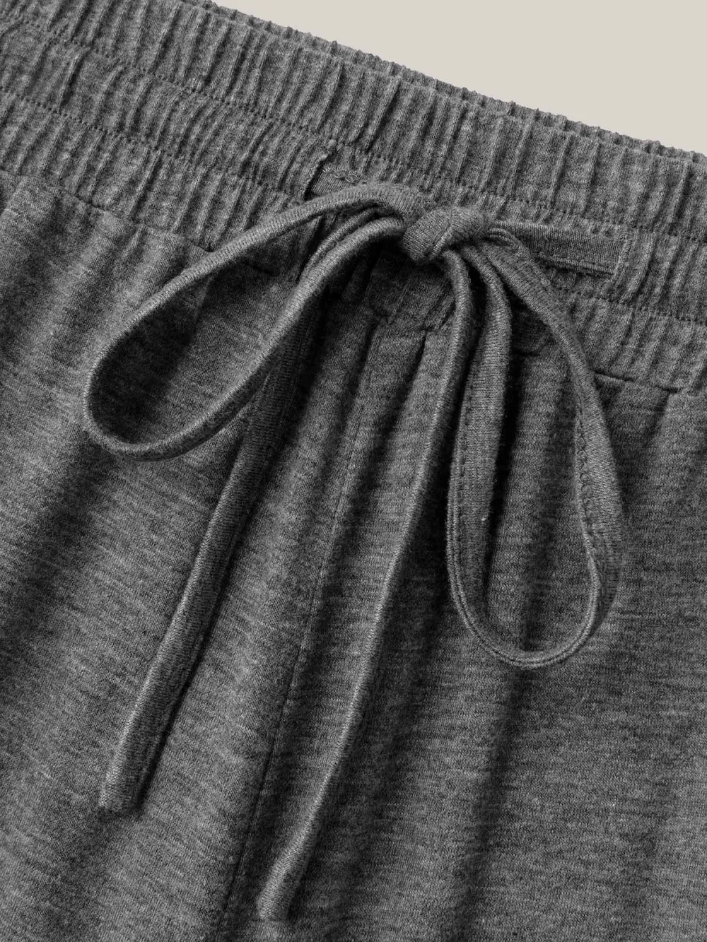 Mixed Color Knit Drawstring Loungewear Bottoms