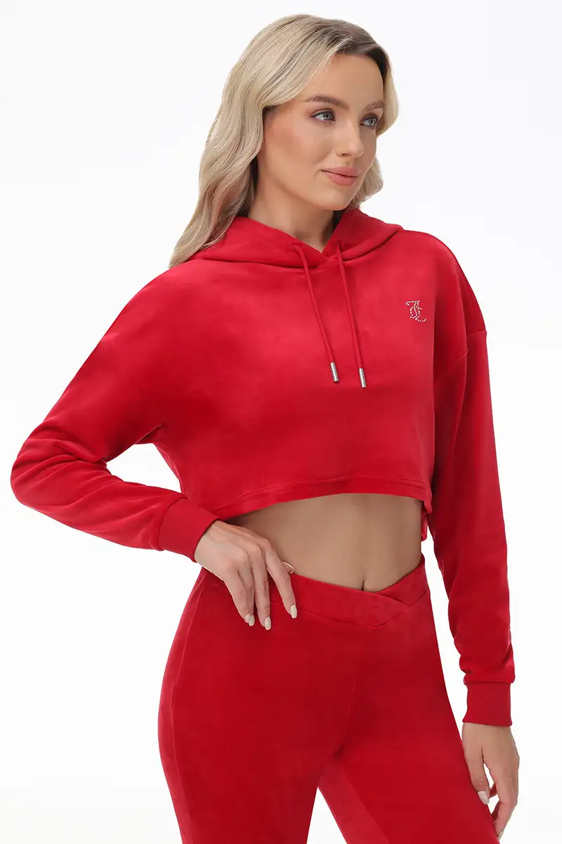 Big Bling High Low Cropped Hoodie