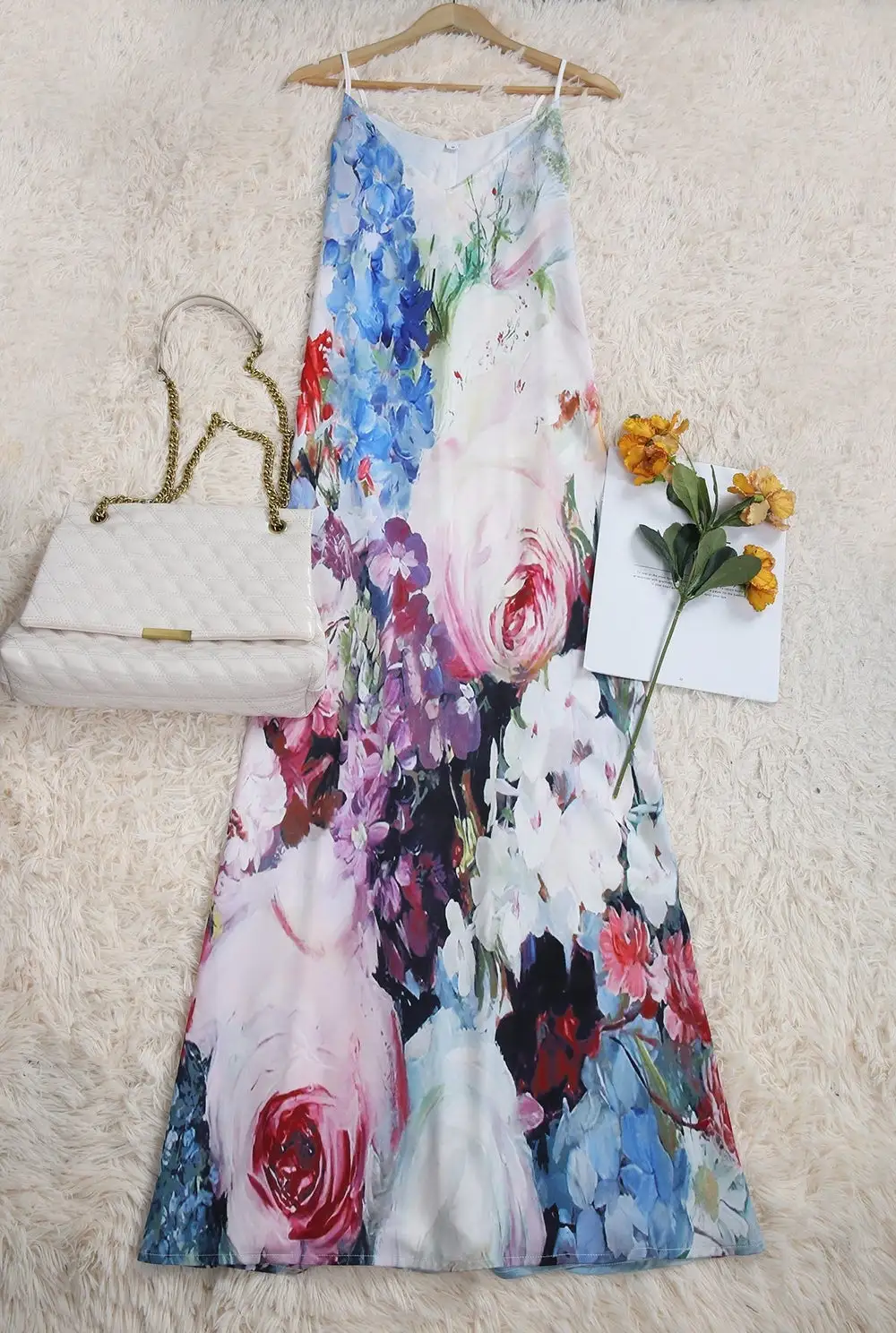 Watercolor Floral Bouquet Maxi Dress
