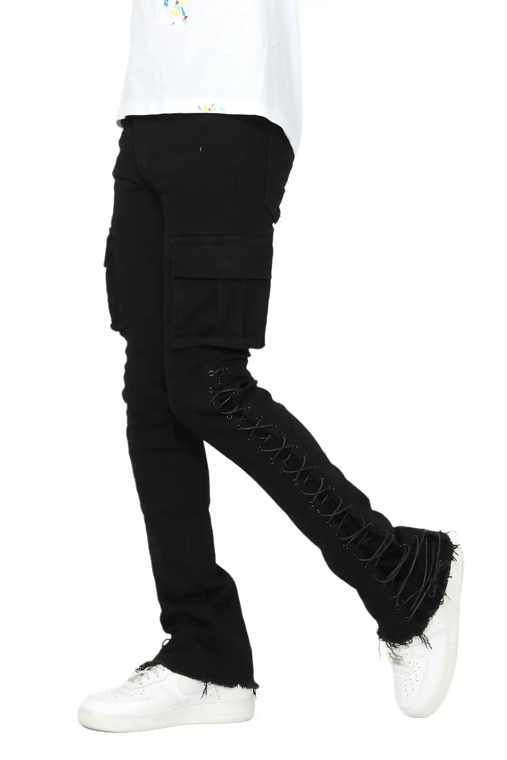 Ronoh Black Stacked Flare Jean