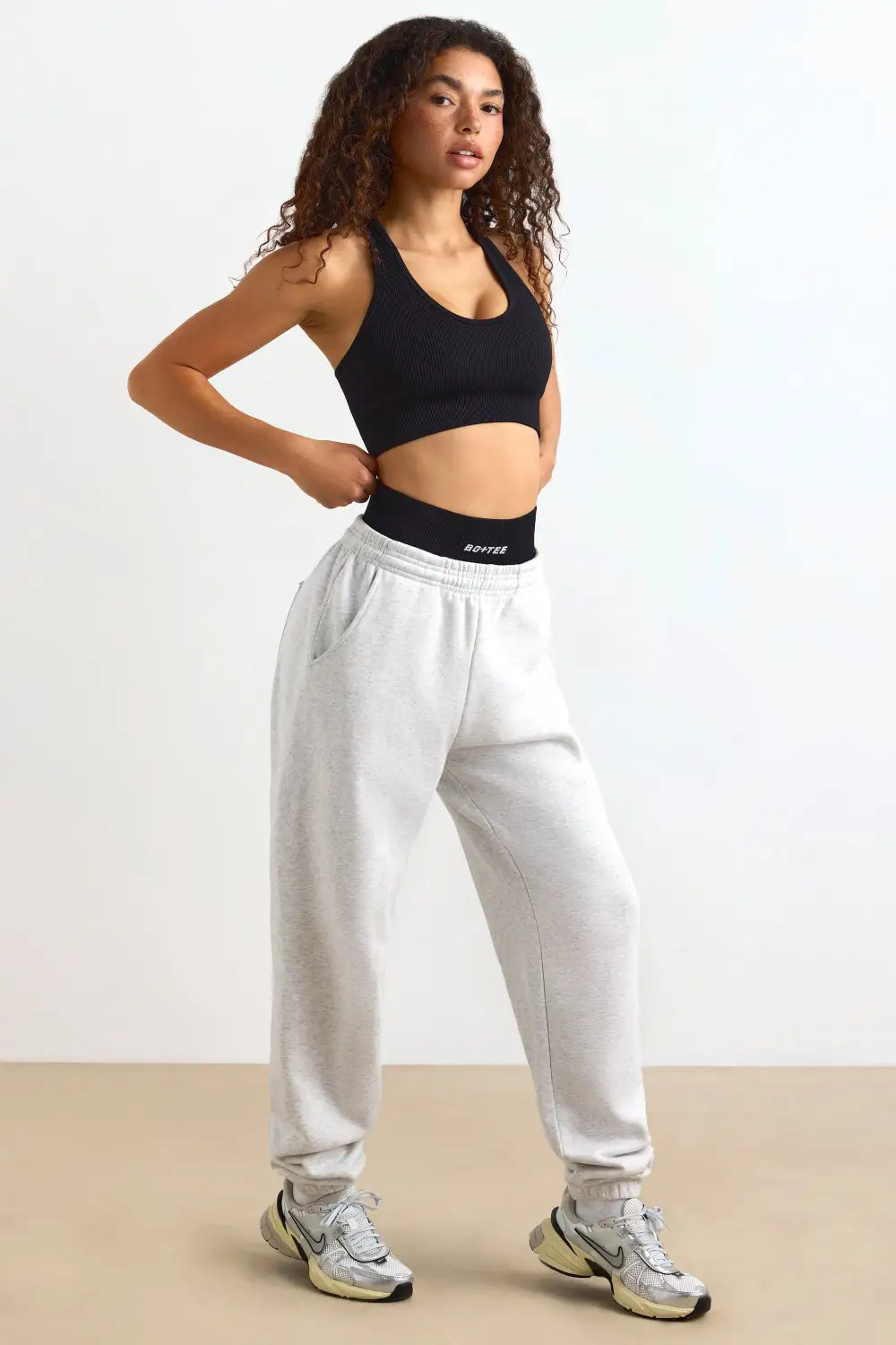 Mid-Rise Joggers in Heather Grey