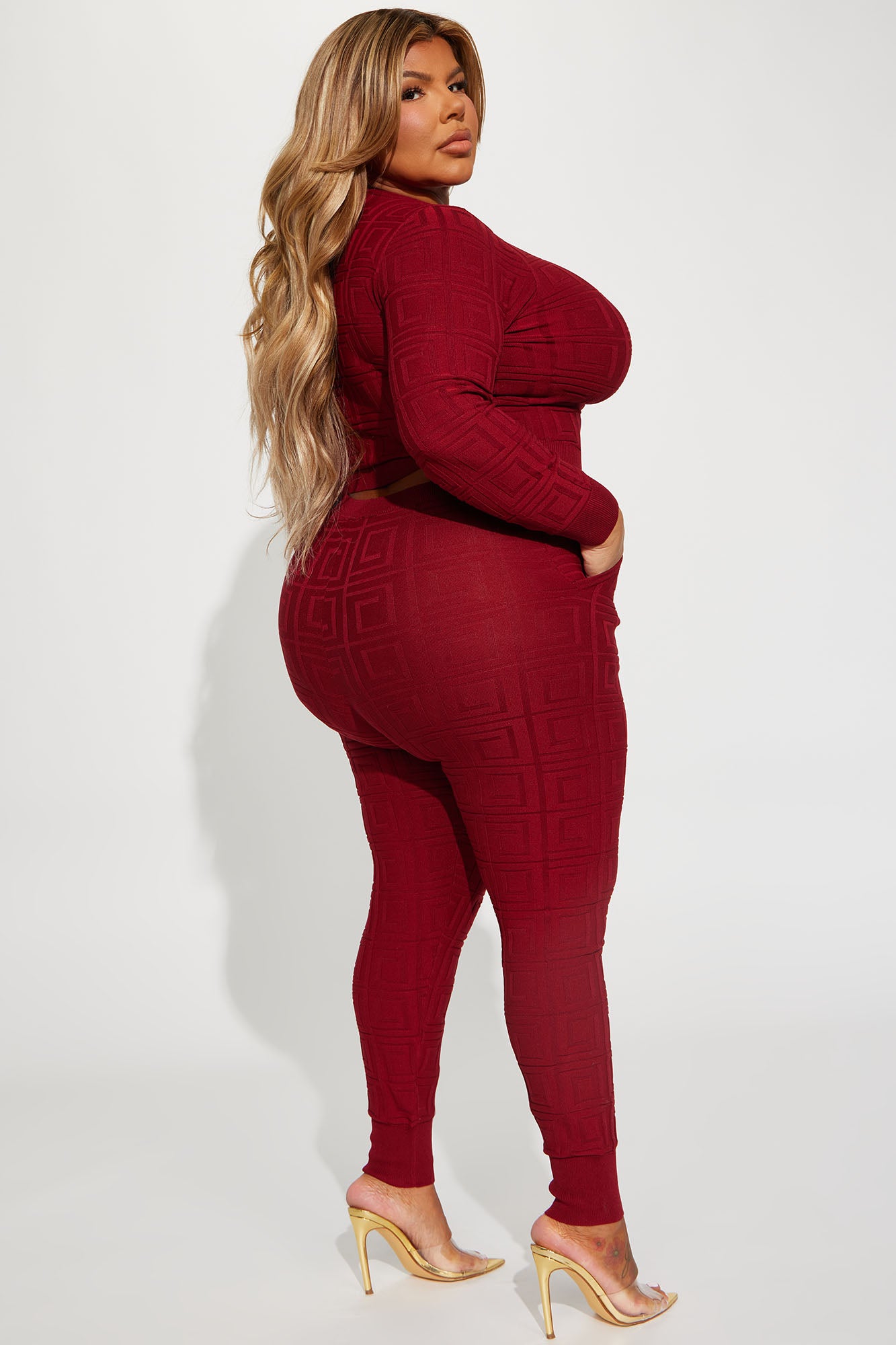 Never Complaining Sweater Legging Set - Burgundy