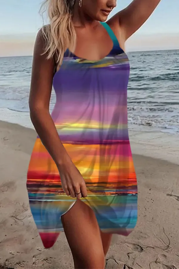 Plus Size All Over Print Cami Mini Dress