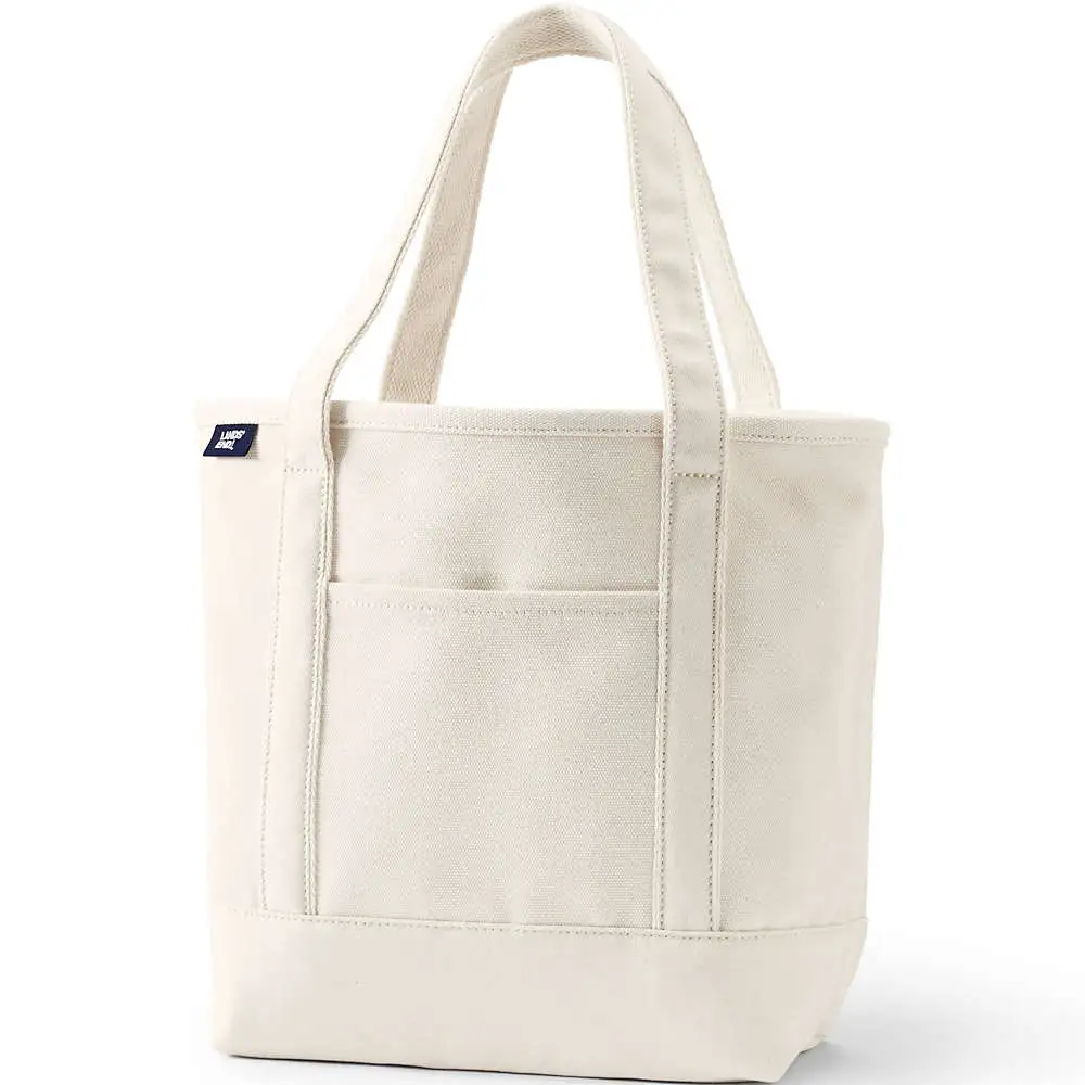 Medium Natural 5 Pocket Open Top Canvas Tote Bag