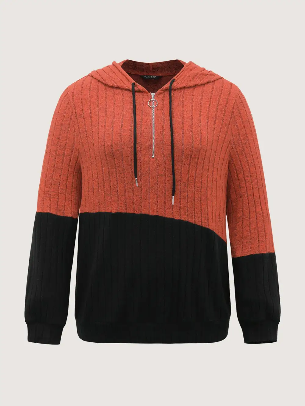 Color Block Half-Zipper Hoodie