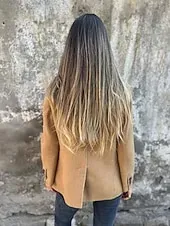 Women's Casual Jacket Outdoor Buttons Solid Color Windproof Fashion Regular Fit Outerwear Long Sleeve Fall Black S