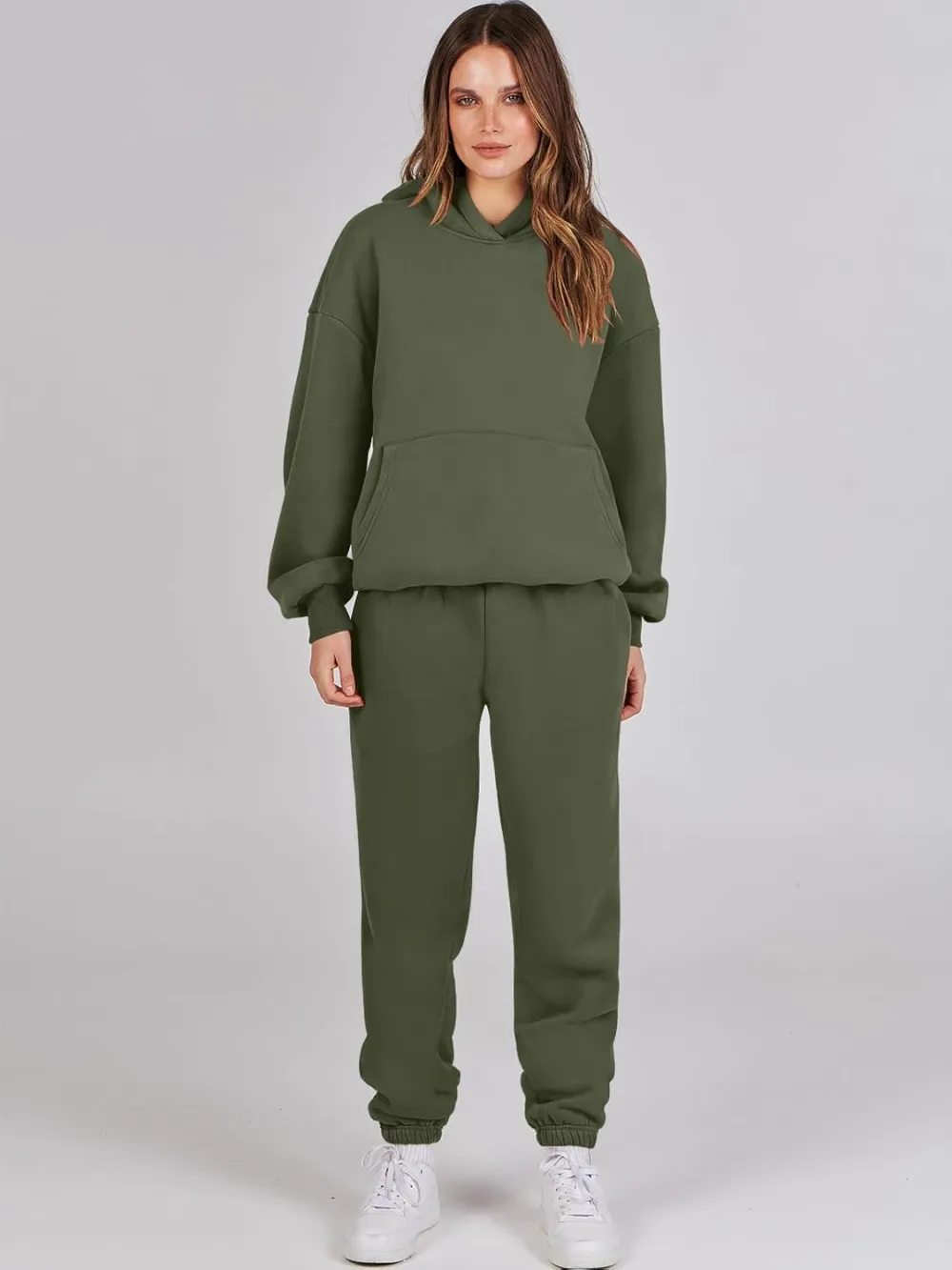(Clearance Sale $1.99⚡) 2024 Women's Fall Oversized Casual Hoodie Two Piece Sweatshirt Jogging Pants Sweatshirt Set