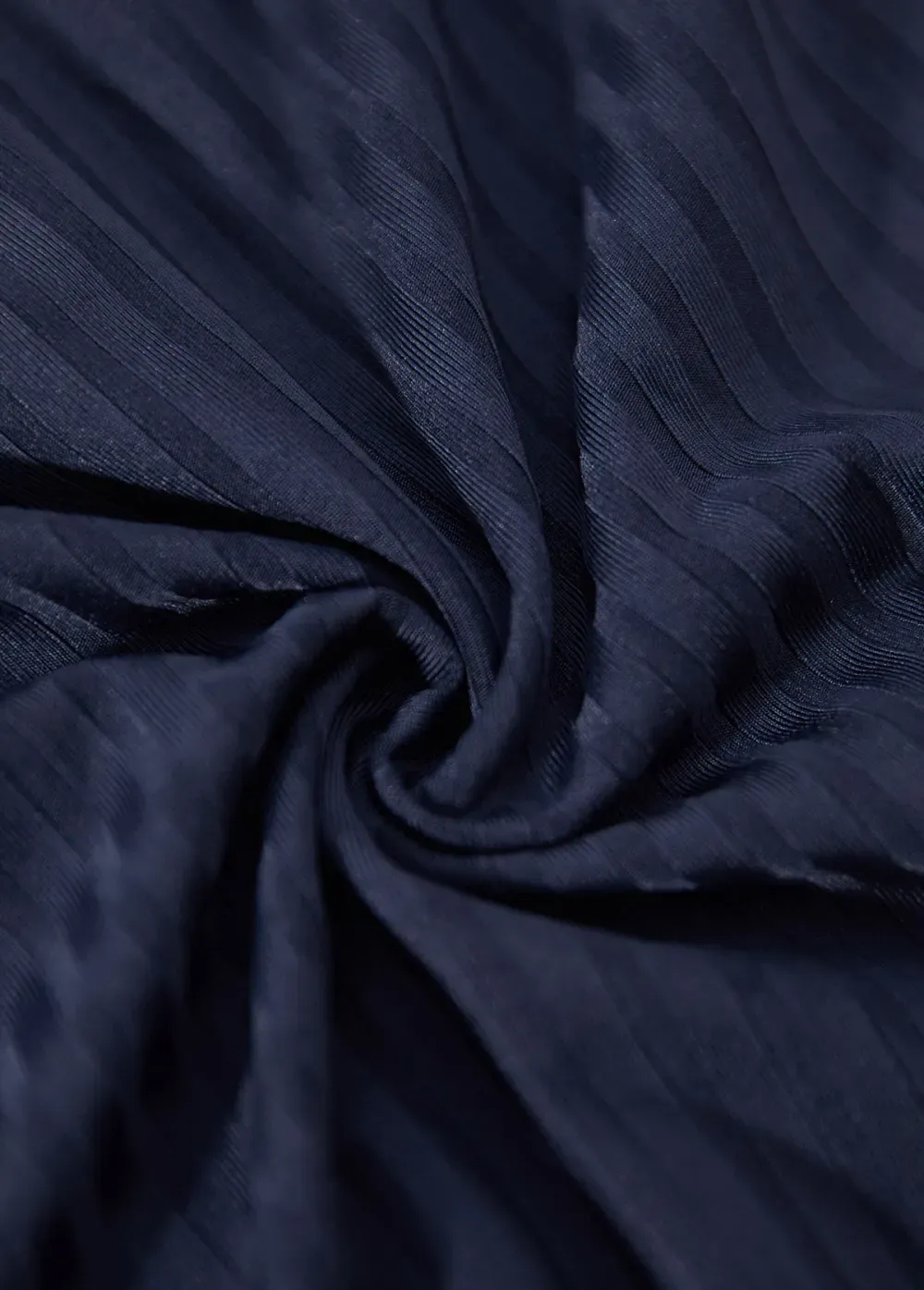 Navy Button Short Sleeve Split Neck Blouse