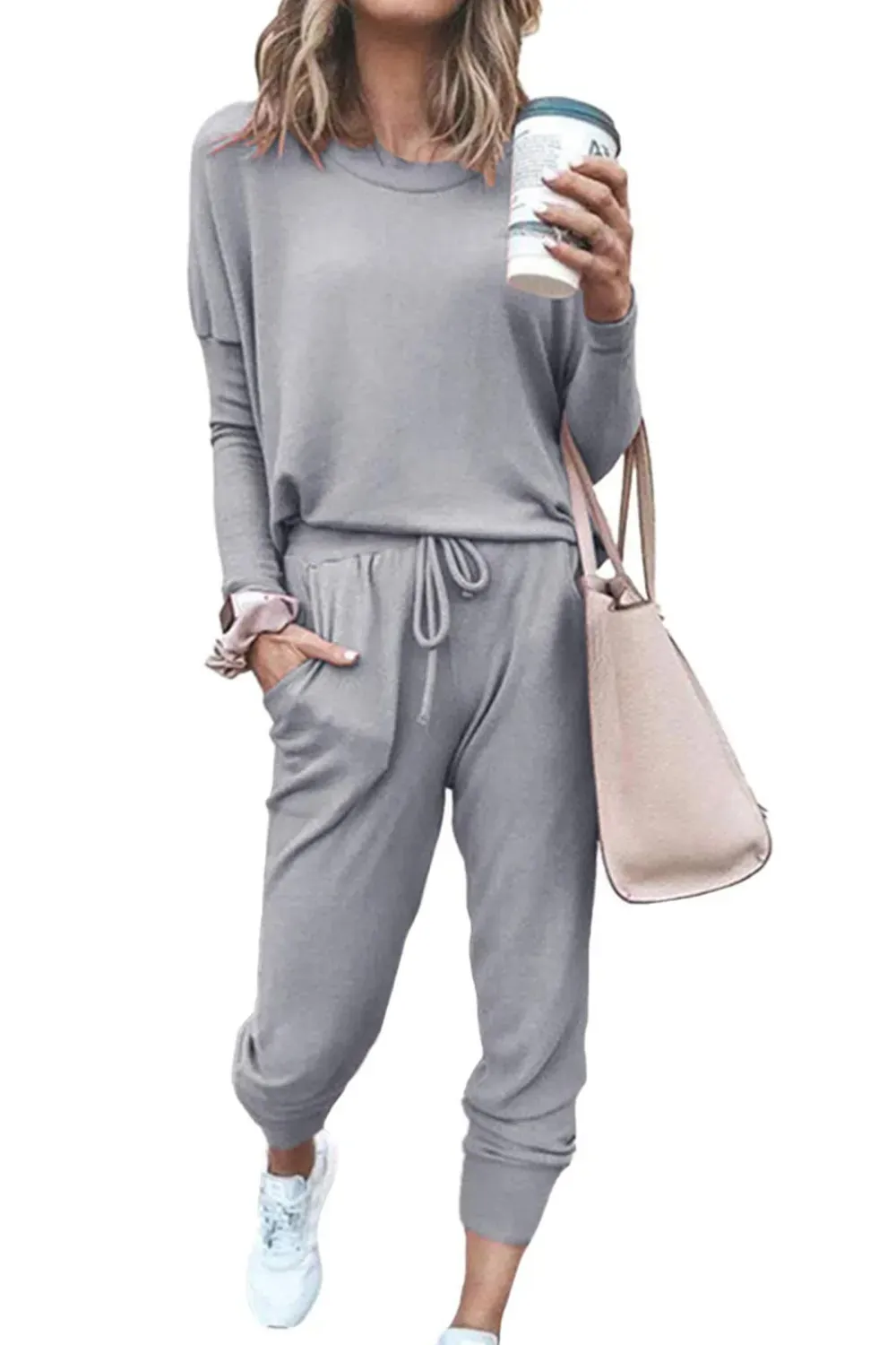 2025 Hot Sale Women's Fall Crewneck Pullover Tops And High Waisted Pants Lounge Set