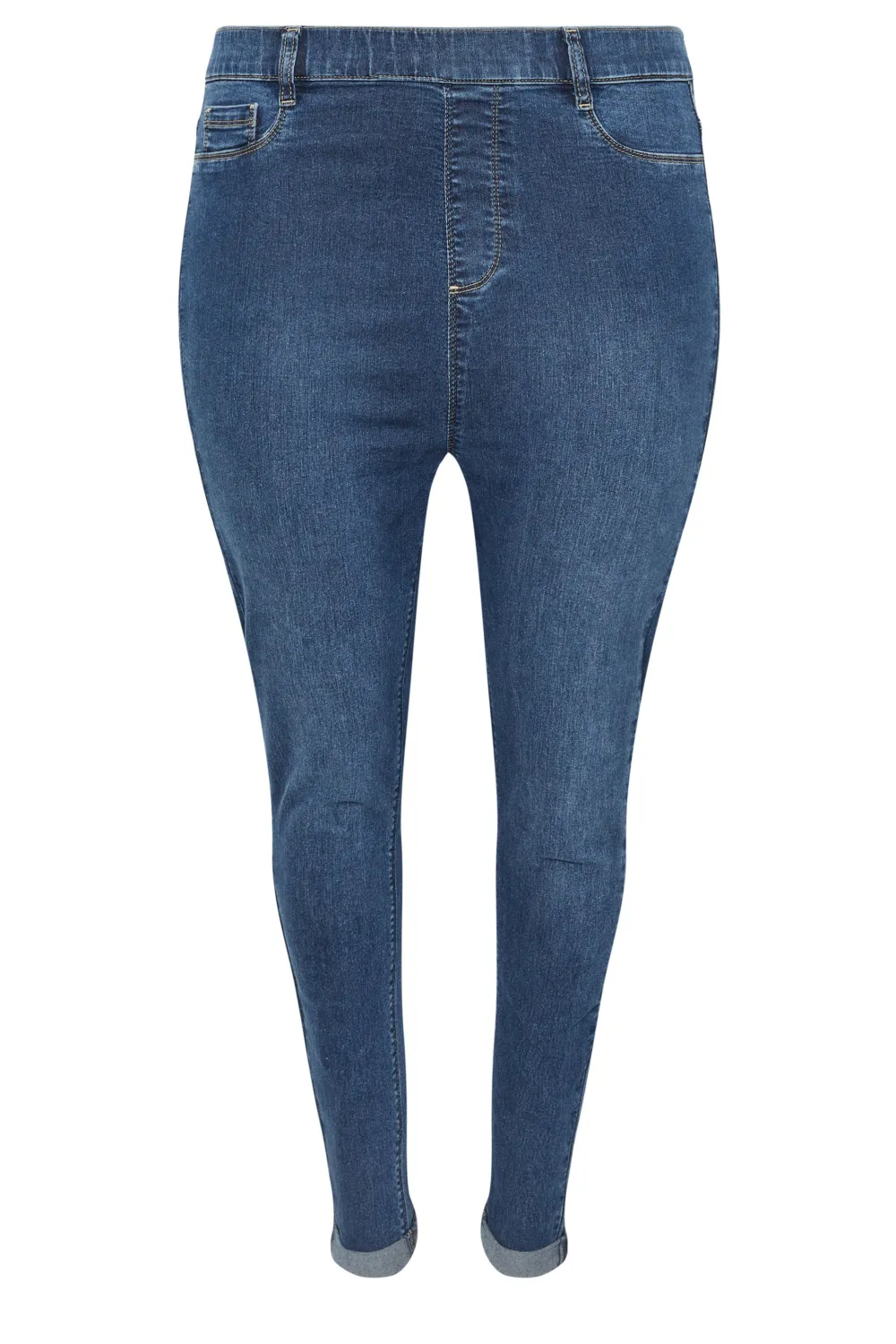YOURS FOR GOOD Curve Light Blue Turn Up GRACE Jeggings