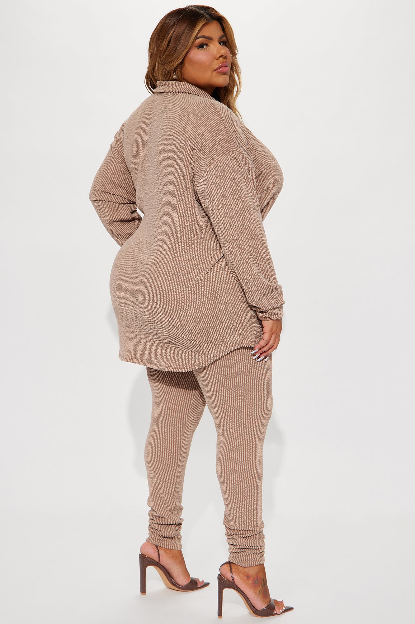 Maddie Ribbed Legging Set - Taupe