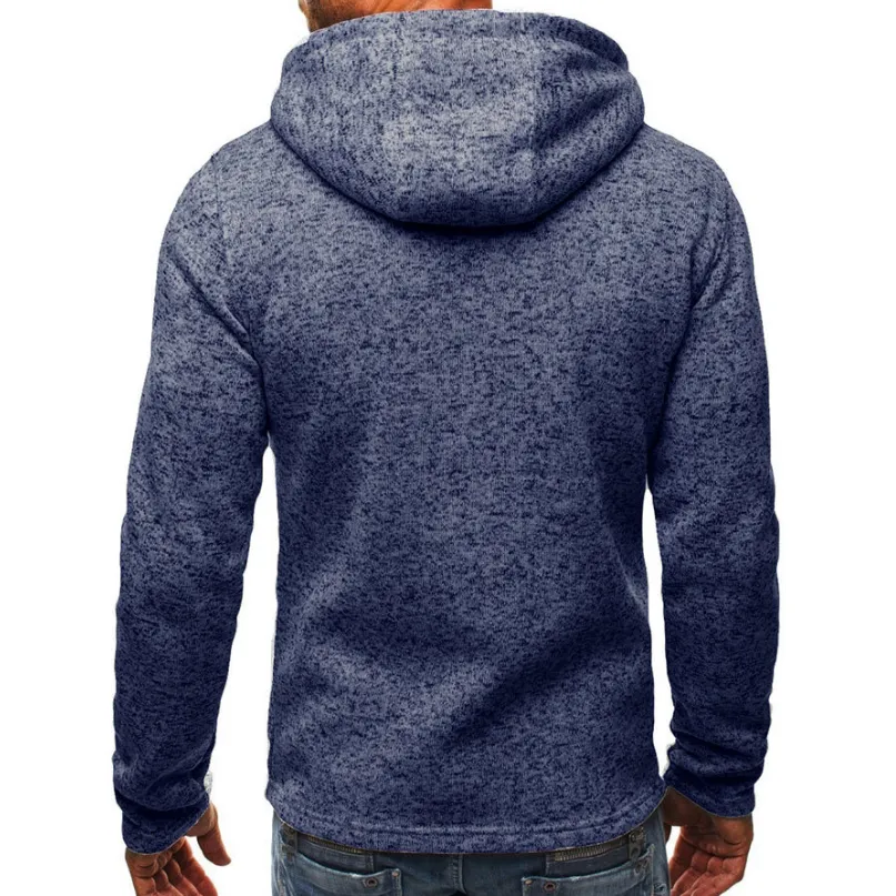 Men's Sports And Leisure Plus Fleece Hooded Cardigan Jacket