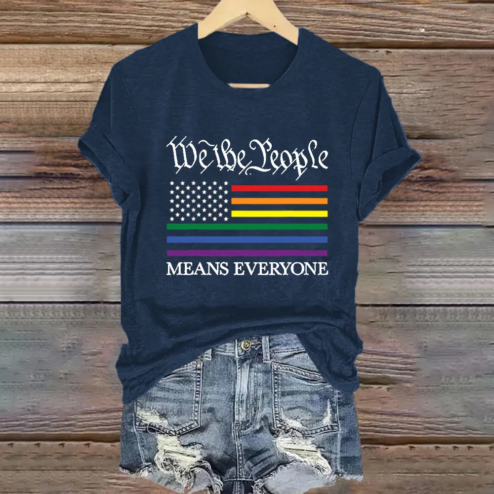 Women'S USA LGBT Equality We The People Means Everyone T Shirt
