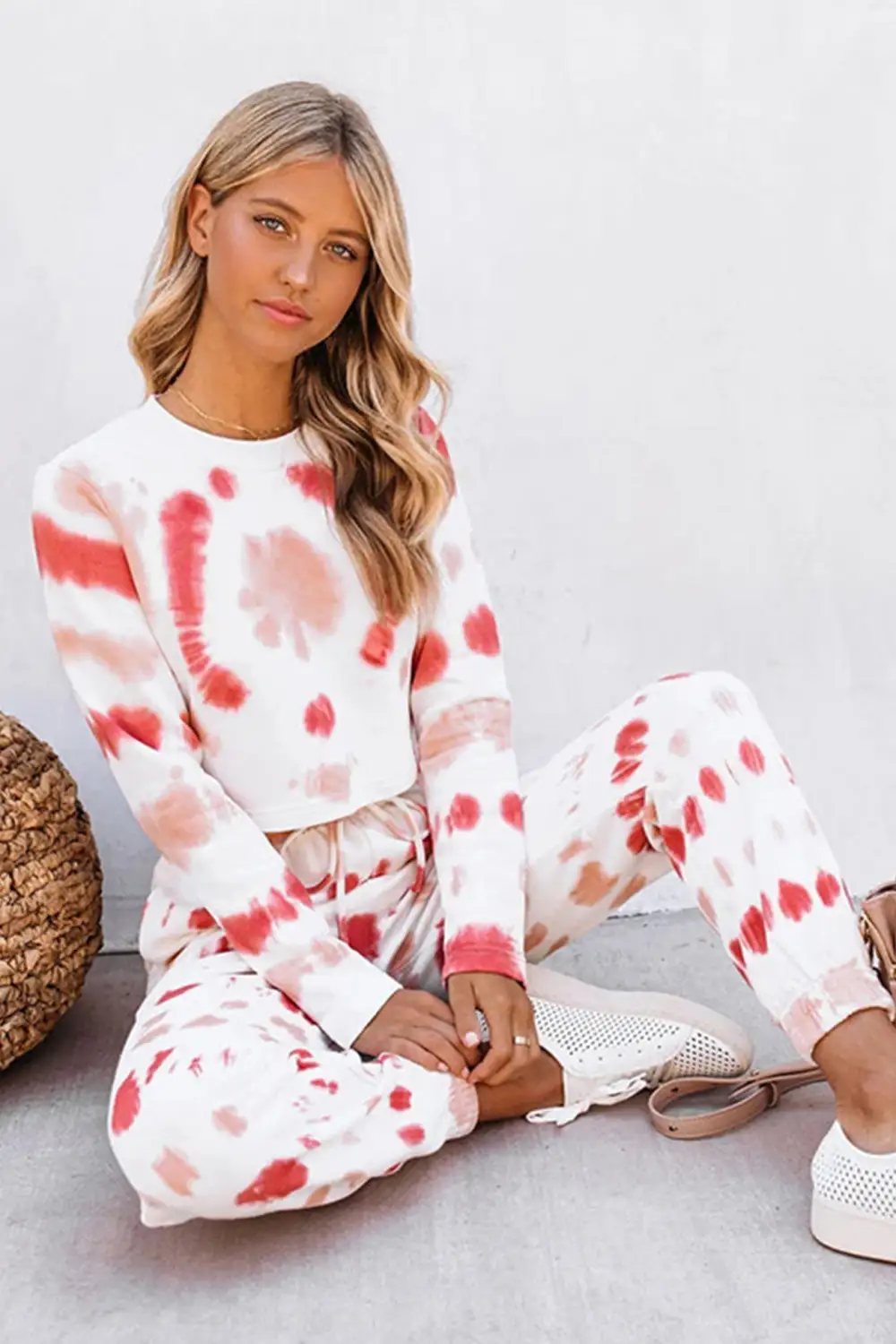 Tie-Dyed Sweatshirt Long Pants Set