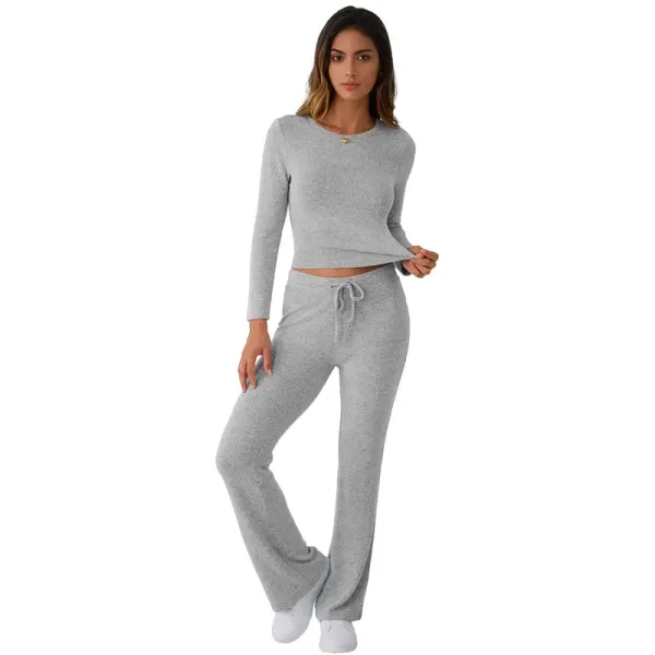 Women's Foldover Flare Leggings & Crop Top Set