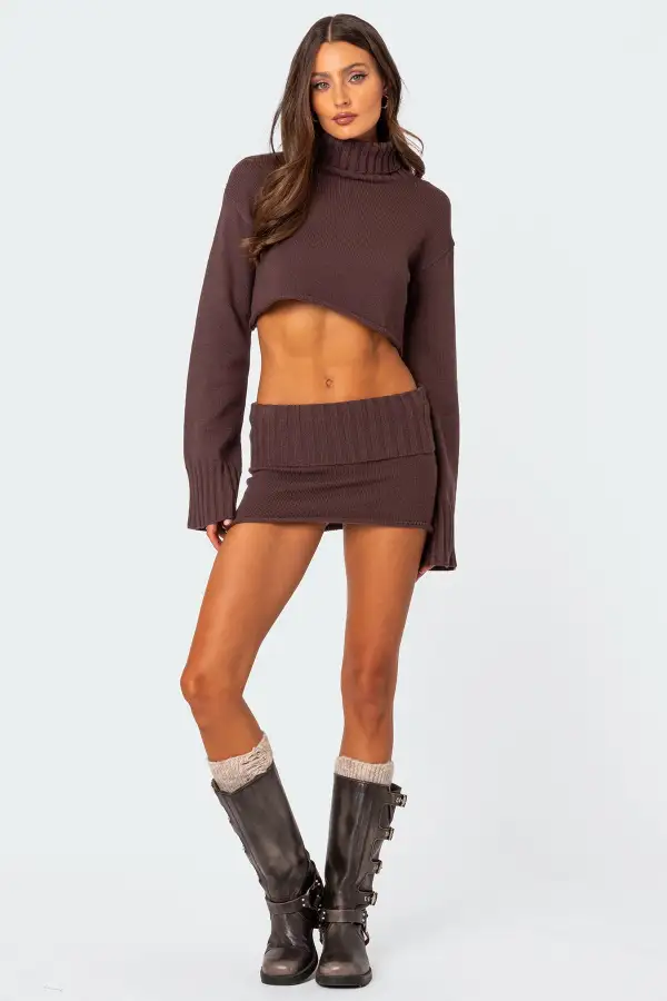 Gino Cropped Turtle Neck Sweater