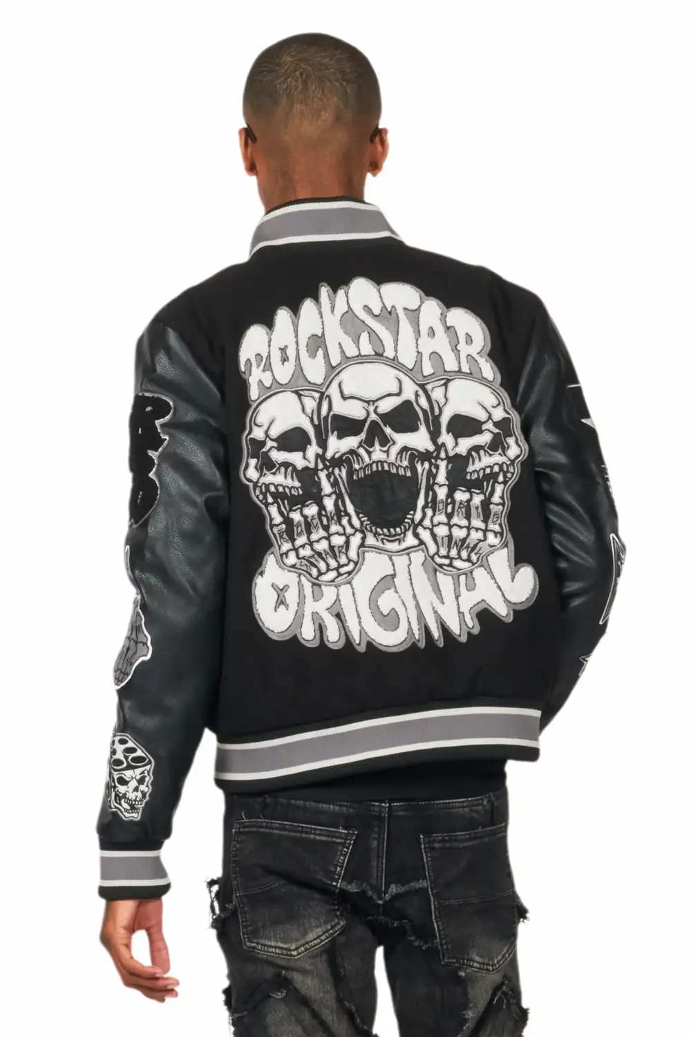 Vidar Black Varsity Jacket