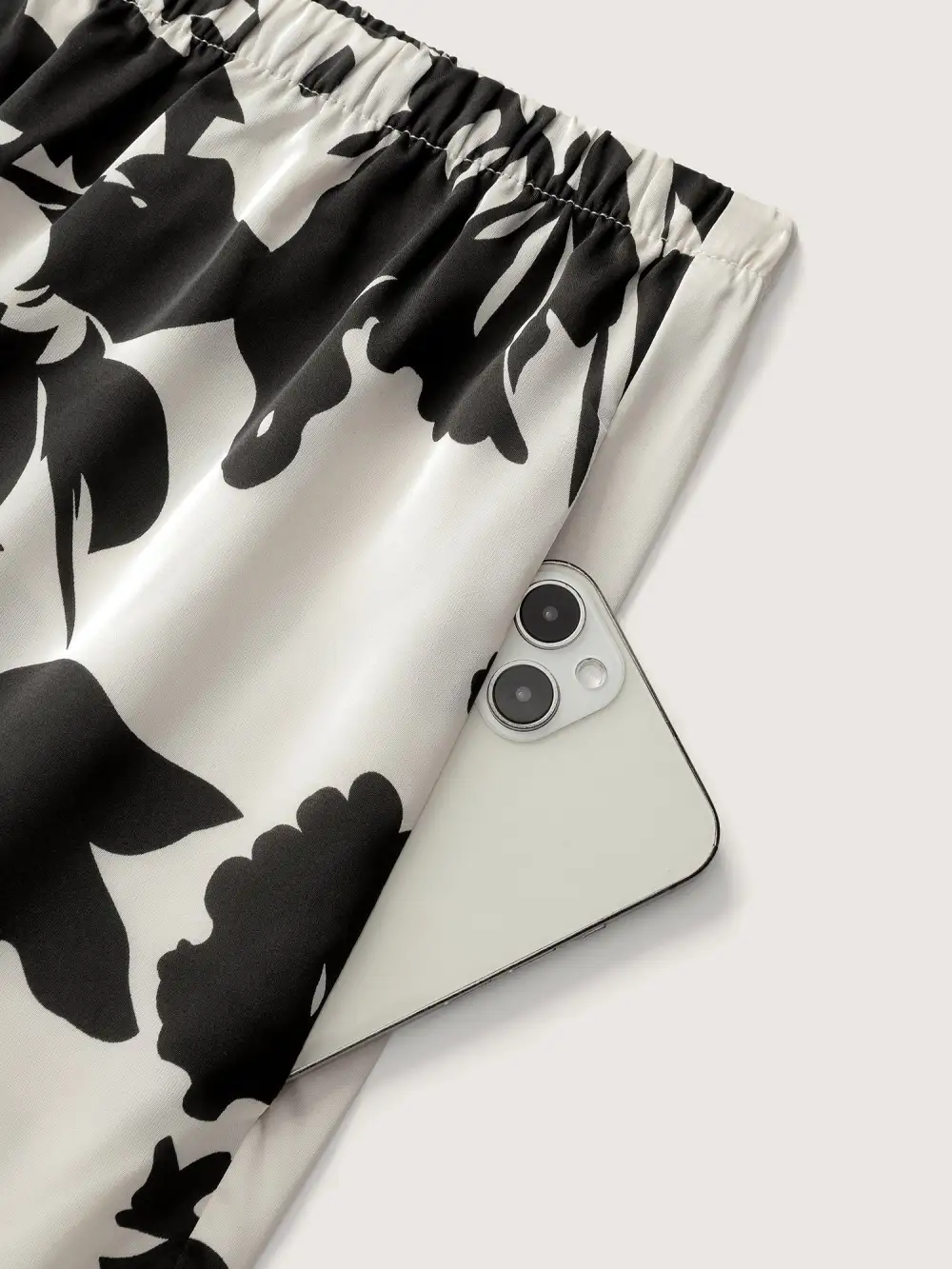 Color Contrast Floral Loungewear Set