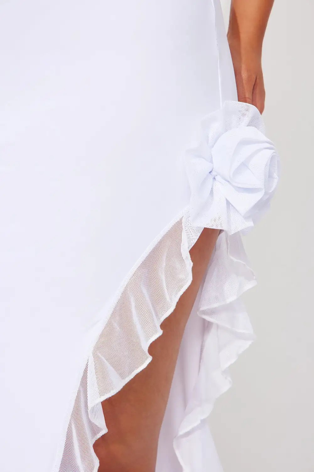 Jules Ruffle Midi Dress - White