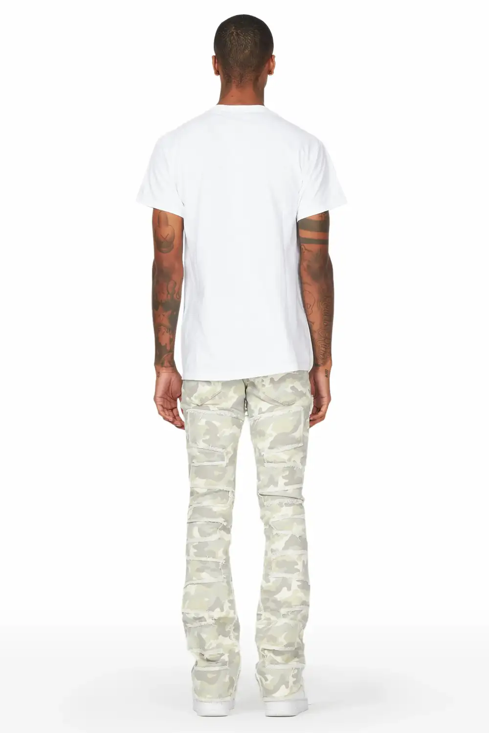 Shake Light Camo Stacked Flare Jean