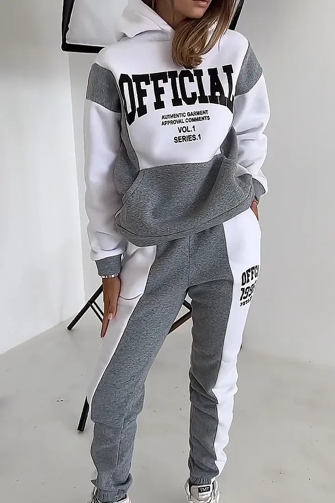 Women's letter casual hoodie and pants two-piece set