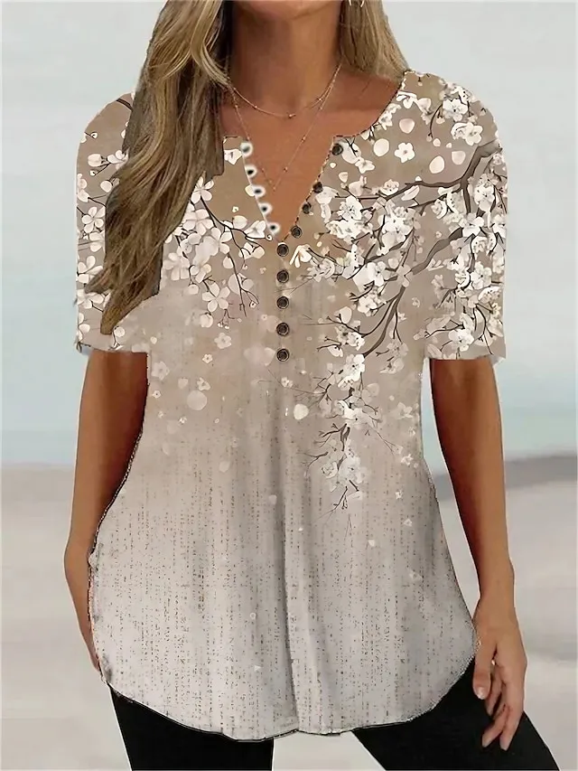 (Clearance Sale⚡) Women's T shirt Tee Henley Shirt