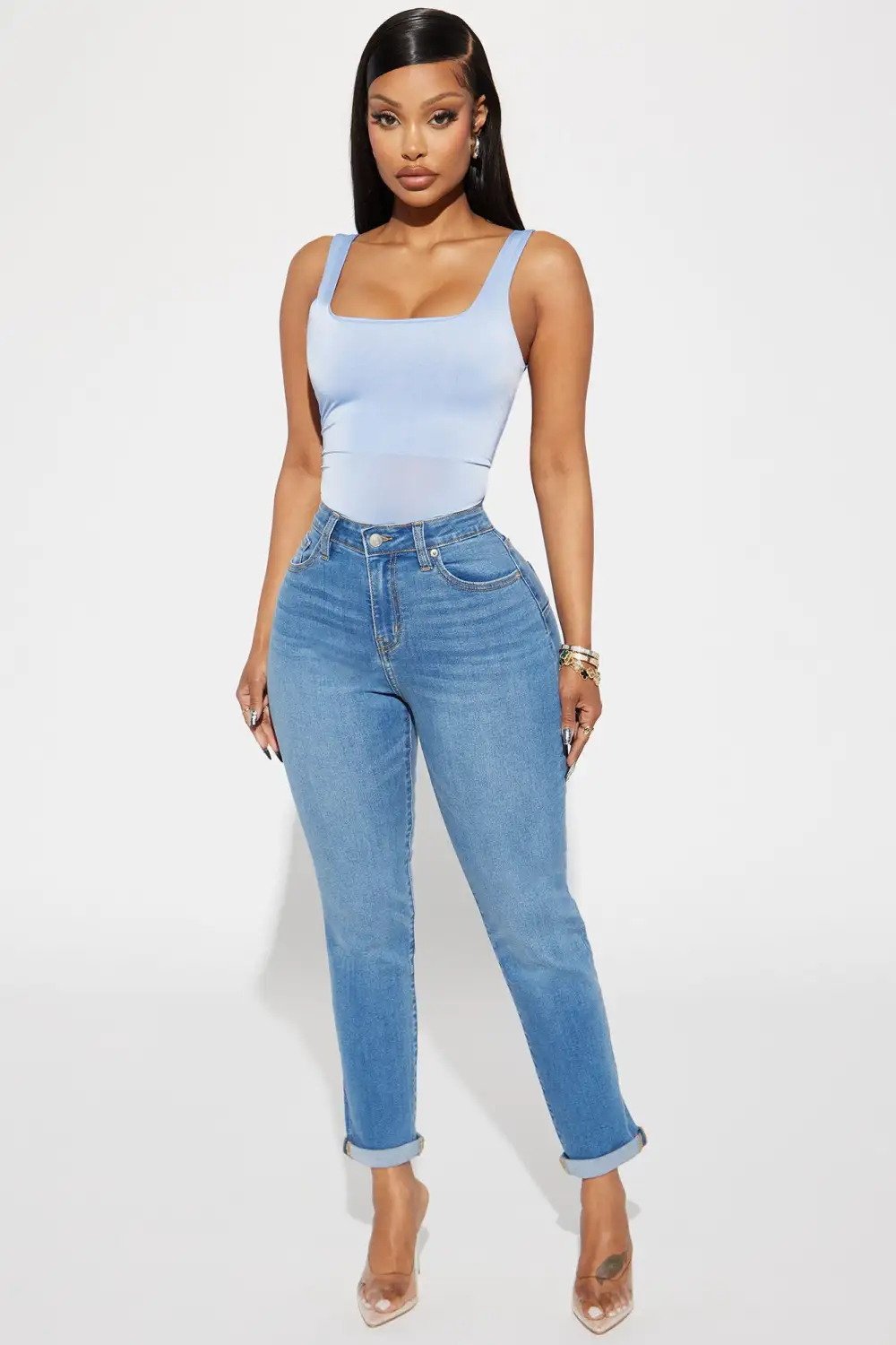 Kiara Double Lined Tank Top - Blue
